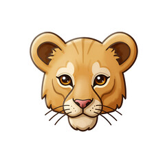High-Resolution Minimal 3D Line Icon of a Lion Cub Face