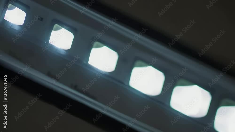 Poster abstract led light sequence in motion capturing blur and energy