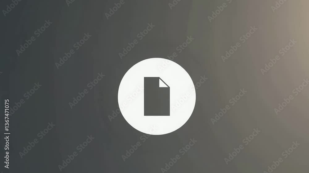 Poster Dynamic circular motion with animated document icon in high resolution