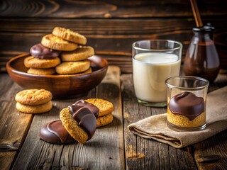 Delicious Almond Butter Biscuits Dipped in Milk & Dark Chocolate - Gourmet Dessert Photography