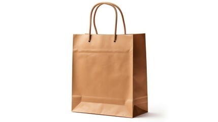 Eco Friendly Brown Paper Shopping Bag  A Sustainable Choice for Everyday Carrying Needs isolated on white background