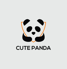 Panda Shield Logo – Modern Security Animal Vector

