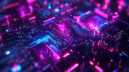 Obraz premium Artificial Intelligence-Driven Quantum Chip with Neu