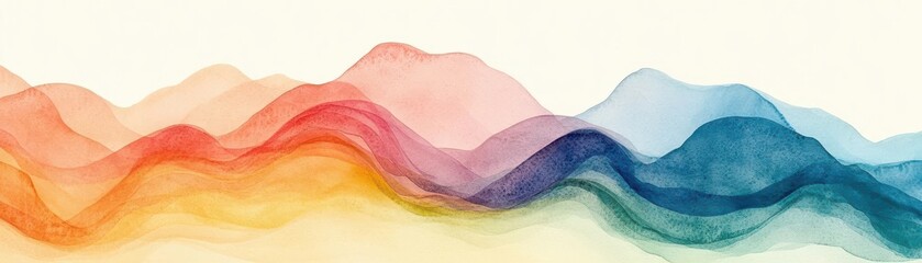 Waveform contour lines, sound pattern visualized, gradient tone transition, watercolor style