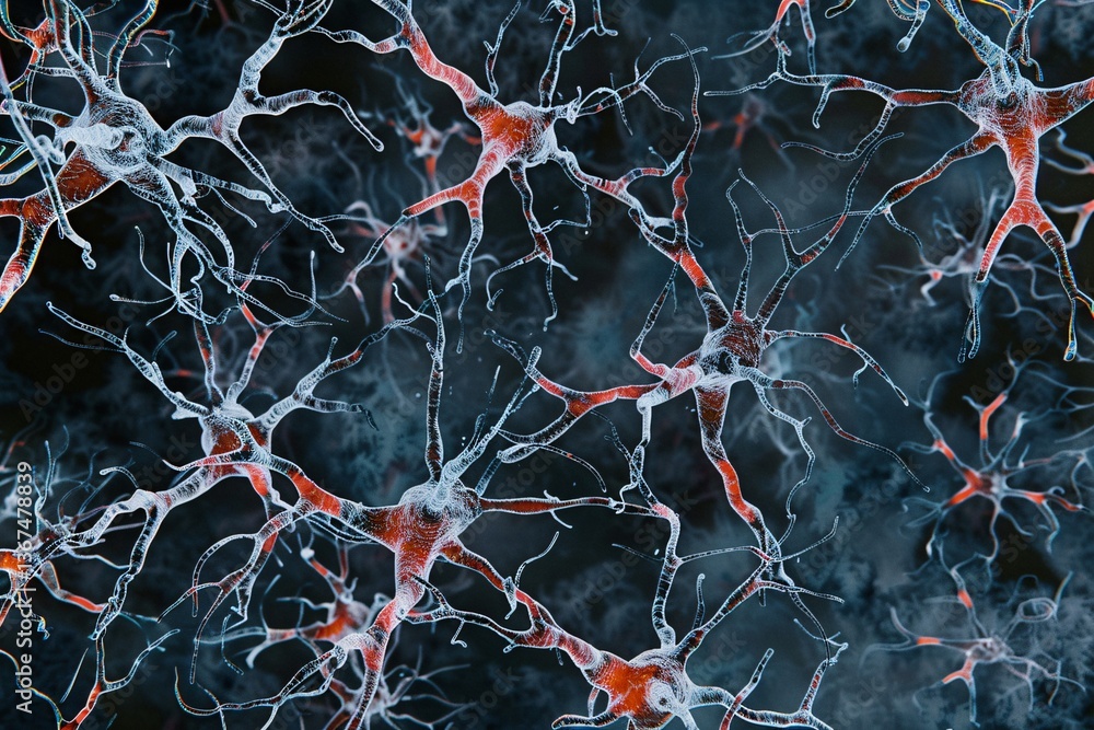 Aufkleber the intricate network of neurons firing synapses in the mysterious organic human brain