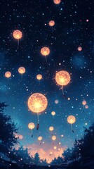 Moonlit Dandelion Dreams, Dandelions