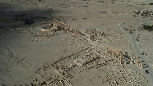Ancient Ruins of Palmyra in Syria. The Roman Theatre of Palmyra.