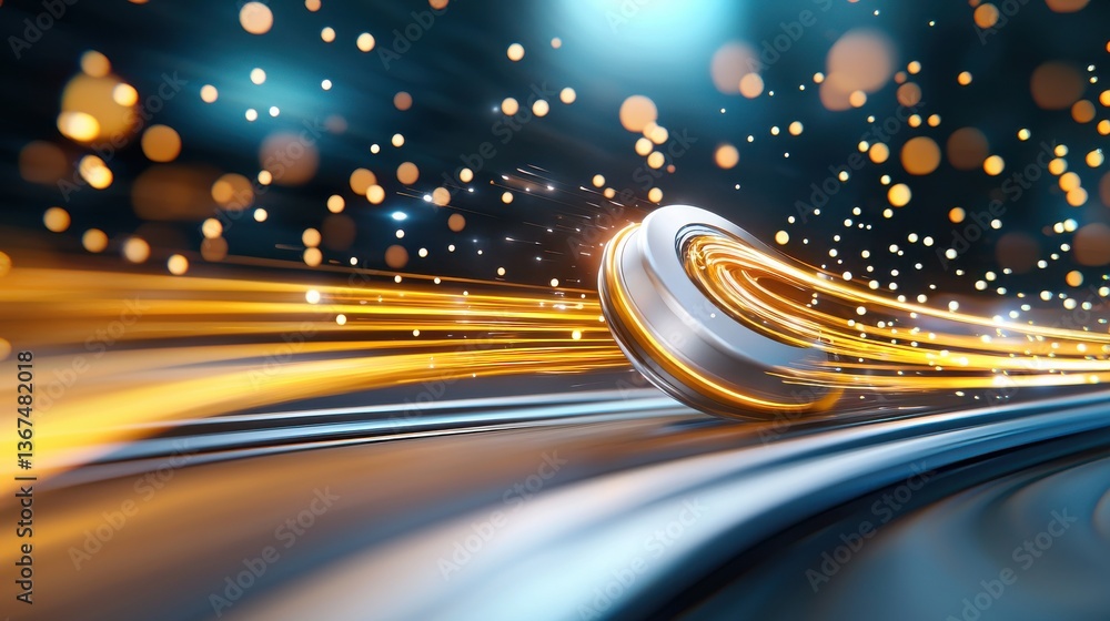 Poster blurred motion of vibrant colorful light beams creating a stunning futuristic digital glow effect wi