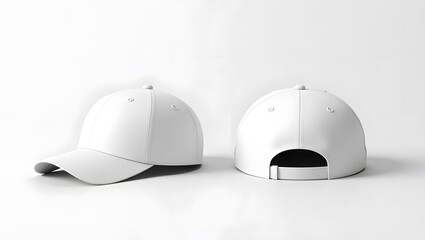 White Baseball Cap Mockup Front and Back View