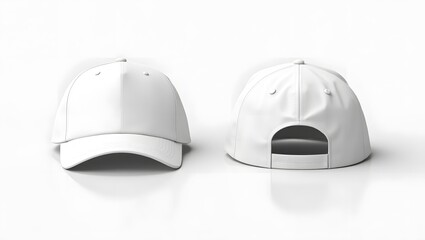 White Baseball Cap Mockup Front and Back View