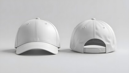 White Baseball Cap Mockup Front and Back View