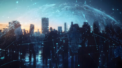 Obraz premium Global Business Connections. Corporate networking. Concept of networking in a corporation.