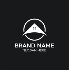 Elegant Home Logo for Real Estate and Construction Business

