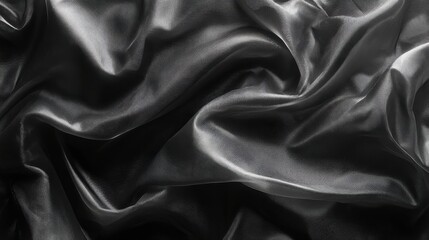 Obraz premium wrinkled black transparent plastic bag texture thin dark gray wrap film background