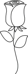 continuous single line Premium Minimalist Rose Vector art for your project