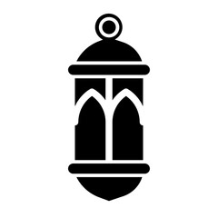 Ramadan lantern glyph icon