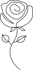 continuous single line Premium Minimalist Rose Vector art for your project