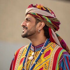 Obraz premium arab man, handsome man, national clothes, arabic clothes, dating