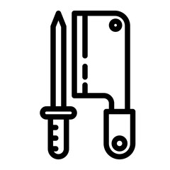 meat cutting knife line icon
