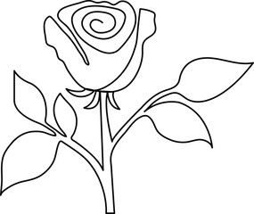 continuous single line Premium Minimalist Rose Vector art for your project