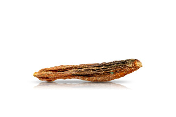 Dried moldy cucumber isolated on white
