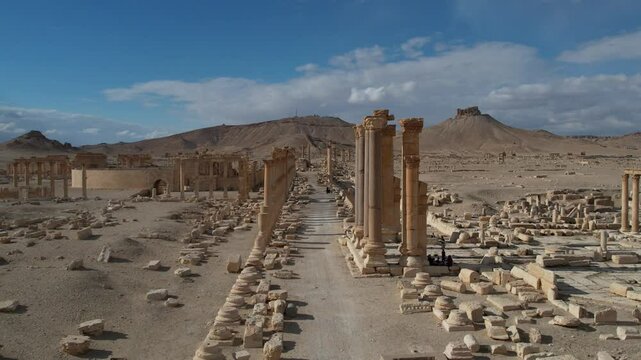 Ancient Ruins of Palmyra in Syria. The Roman Theatre of Palmyra.