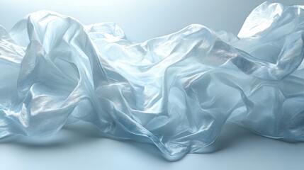 Obraz premium wrinkled transparent plastic wrap film texture white abstract background