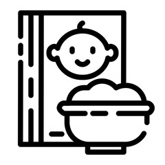baby porridge cut line icon
