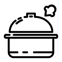 cook porridge cut line icon
