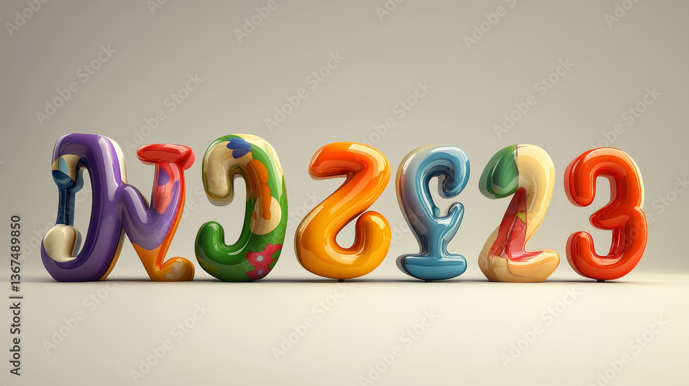 Fototapete font alphabet with drop shadow on background. flat vector illustration. isometric abc. 3d letters, n