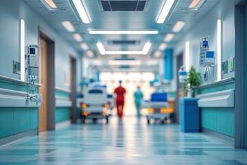 Beautiful Abstract Blurred Background of Modern Hospital Interior