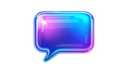 3D glossy gradient speech bubble icon png
