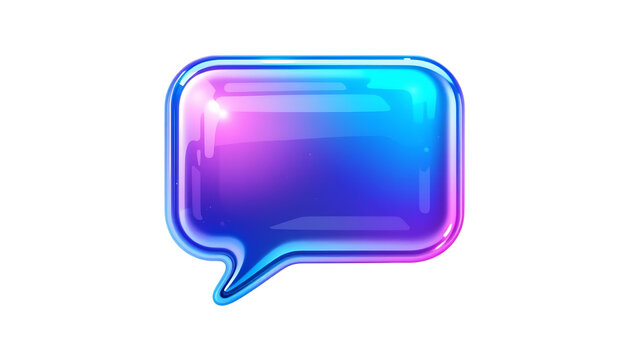 3D glossy gradient speech bubble icon png