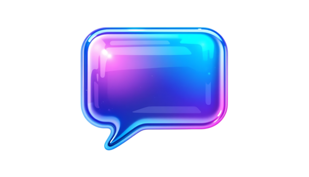 3D glossy gradient speech bubble icon png