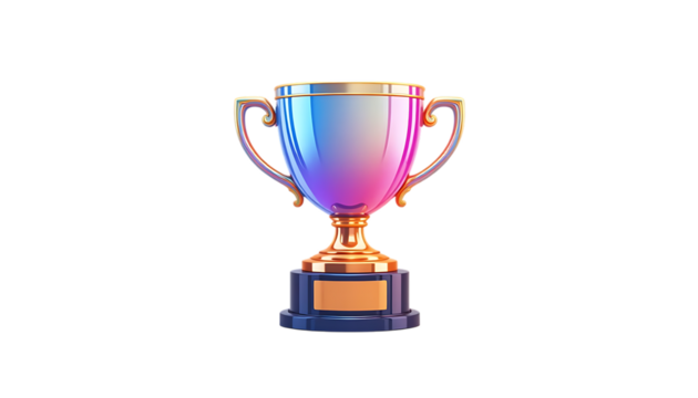 3D glossy gradient trophy icon png - Powered by Adobe