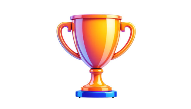 3D glossy gradient trophy icon png