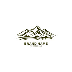 mountain landscape vector illustration logo