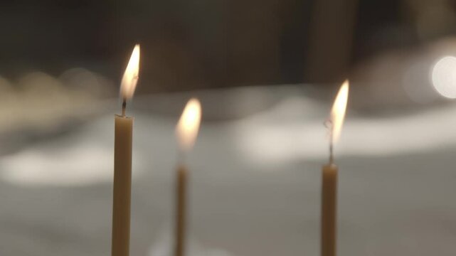 Tranquil Candles Offer Flickering Light in a Serene and Peaceful Setting for Relaxation