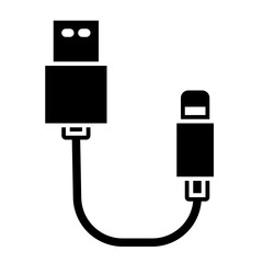charging cable glyph icon
