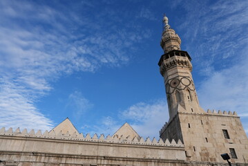 Aerial view of the Umayyad Mosque in Damascus.