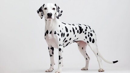 A Dalmatian Standing Proudly with Distinctive Spots