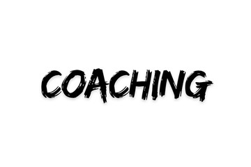Bold, impactful lettering emphasizes the core concept of coaching.