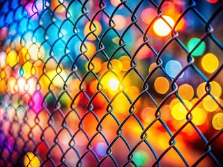 Double Exposure Chain Link Fence Abstract Art Stock Photo