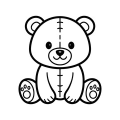 Fototapeta premium Beautiful teddy bear outline design, Teddy Bear Flat Vector Outline Icon [Converted]