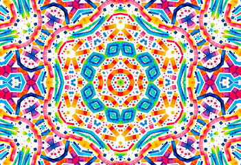 Bright colorful shapes on white background, abstract multicolor pattern