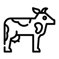 cow cut line icon