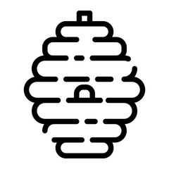 honey bee house cut line icon