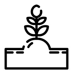 plants grow cut line icon