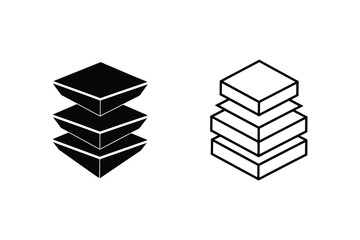 Isometric Cubes Stacked Geometric Shapes Abstract Design Icons