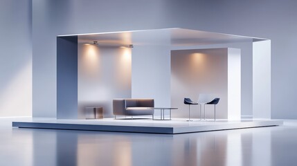 Fototapeta premium Modern Minimalist Exhibition Booth Design